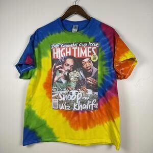 High Times Mens XL Graphic T Shirt Tie Dye Snoop Dogg Wiz Khalifa Cannabis Tee
